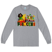 Heather Grey Black princess juneteenth Long Sleeve Tee - Zillion Design Studio
