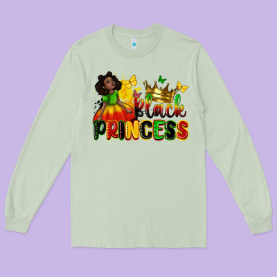Black Princess Juneteenth Long Sleeve Tee Designed By Zillion Design Studio