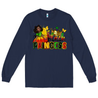 Navy Black princess juneteenth Long Sleeve Tee - Zillion Design Studio