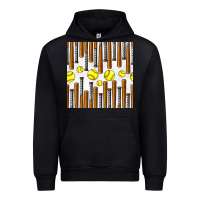 Black softball bat seamless pattern Urban Hoodie - BundleAndBundleShop