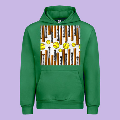Softball Bat Seamless Pattern Urban Hoodie Designed By Bundleandbundleshop