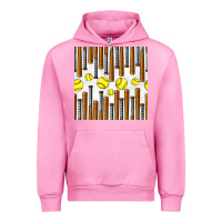 Fuchsia Pink softball bat seamless pattern Urban Hoodie - BundleAndBundleShop