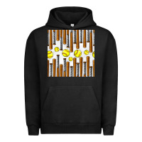 Pigment Black softball bat seamless pattern Urban Hoodie - BundleAndBundleShop