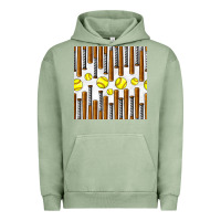 Pigment Oil Green softball bat seamless pattern Urban Hoodie - BundleAndBundleShop