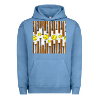 Pigment Pebble Blue softball bat seamless pattern Urban Hoodie - BundleAndBundleShop
