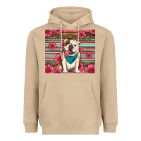 Mushroom british bulldog floral serape Heavyweight Hoodie - Artiststas
