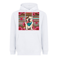 White british bulldog floral serape Heavyweight Hoodie - Artiststas