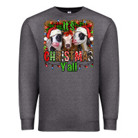Charcoal Heather it's christmas y'all heifers Premium Sweatshirt - Jasminsmagicworld