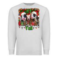 Dove Grey it's christmas y'all heifers Premium Sweatshirt - Jasminsmagicworld