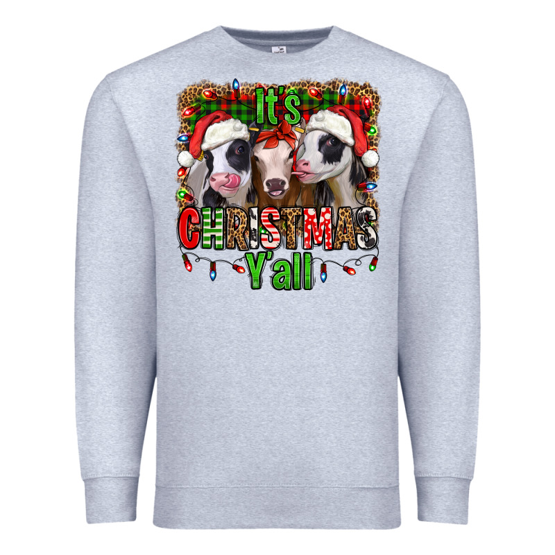 It's Christmas Y'all Heifers Premium Sweatshirt by Jasminsmagicworld | Teevron