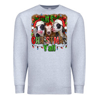 Heather Grey it's christmas y'all heifers Premium Sweatshirt - Jasminsmagicworld