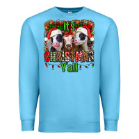 Ocean Blue it's christmas y'all heifers Premium Sweatshirt - Jasminsmagicworld