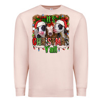 Pale Pink it's christmas y'all heifers Premium Sweatshirt - Jasminsmagicworld