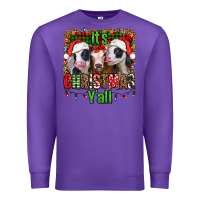 Purple it's christmas y'all heifers Premium Sweatshirt - Jasminsmagicworld