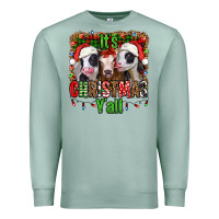Seafoam it's christmas y'all heifers Premium Sweatshirt - Jasminsmagicworld