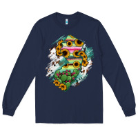 Navy New jersey State Map Long Sleeve Tee - RanaPortraitStore