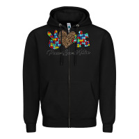 Black peace love autism1 Zipper Hoodie - CowhideDigitalArt