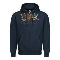 Navy peace love autism1 Zipper Hoodie - CowhideDigitalArt