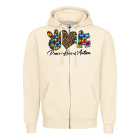 Sandshell peace love autism1 Zipper Hoodie - CowhideDigitalArt