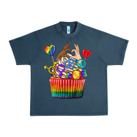 Midnight Navy pride rainbow cupcake Urban Heavy Tee - texasbilliewilder