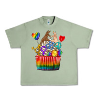 Oil Green pride rainbow cupcake Urban Heavy Tee - texasbilliewilder