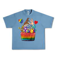 Pebble Blue pride rainbow cupcake Urban Heavy Tee - texasbilliewilder