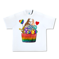 White pride rainbow cupcake Urban Heavy Tee - texasbilliewilder