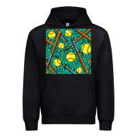 Black softball bat with leopard and glitter seamless pattern Urban Hoodie - BundleAndBundleShop