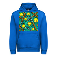 Cobalt softball bat with leopard and glitter seamless pattern Urban Hoodie - BundleAndBundleShop