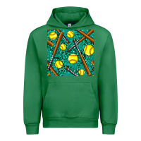 Emerald softball bat with leopard and glitter seamless pattern Urban Hoodie - BundleAndBundleShop