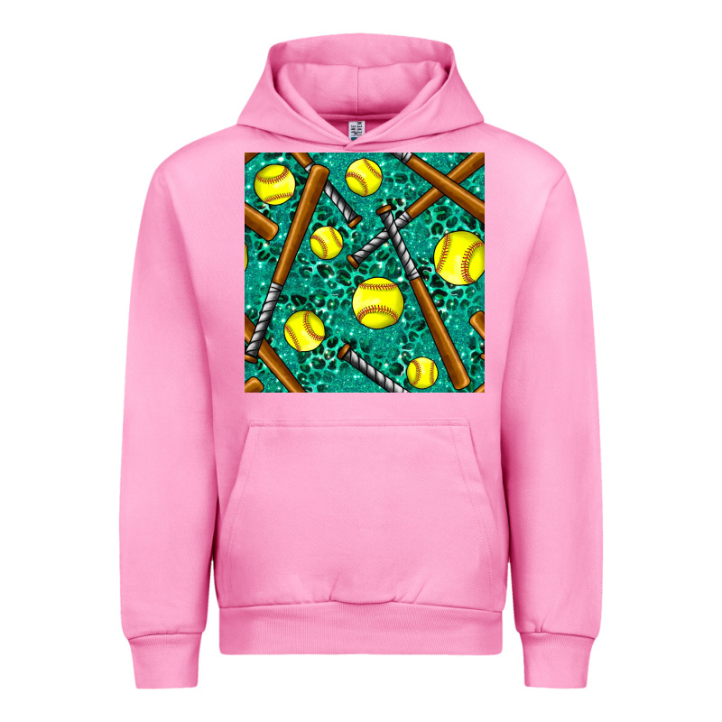 Softball Bat With Leopard And Glitter Seamless Pattern Urban Hoodie by BundleAndBundleShop | Teevron