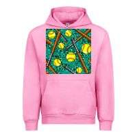 Fuchsia Pink softball bat with leopard and glitter seamless pattern Urban Hoodie - BundleAndBundleShop