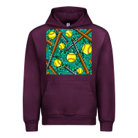 Mauve Wine softball bat with leopard and glitter seamless pattern Urban Hoodie - BundleAndBundleShop