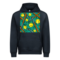 Navy softball bat with leopard and glitter seamless pattern Urban Hoodie - BundleAndBundleShop