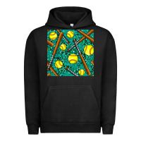 Pigment Black softball bat with leopard and glitter seamless pattern Urban Hoodie - BundleAndBundleShop