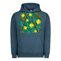 Pigment Midnight Navy softball bat with leopard and glitter seamless pattern Urban Hoodie - BundleAndBundleShop