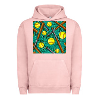 Pigment Salmon softball bat with leopard and glitter seamless pattern Urban Hoodie - BundleAndBundleShop