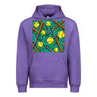 Tulip softball bat with leopard and glitter seamless pattern Urban Hoodie - BundleAndBundleShop
