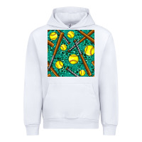 White softball bat with leopard and glitter seamless pattern Urban Hoodie - BundleAndBundleShop