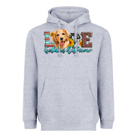 Heather Grey love golden retriever Heavyweight Hoodie - Artiststas