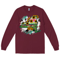 Burgundy New York State Map Long Sleeve Tee - RanaPortraitStore