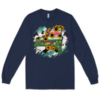 Navy New York State Map Long Sleeve Tee - RanaPortraitStore