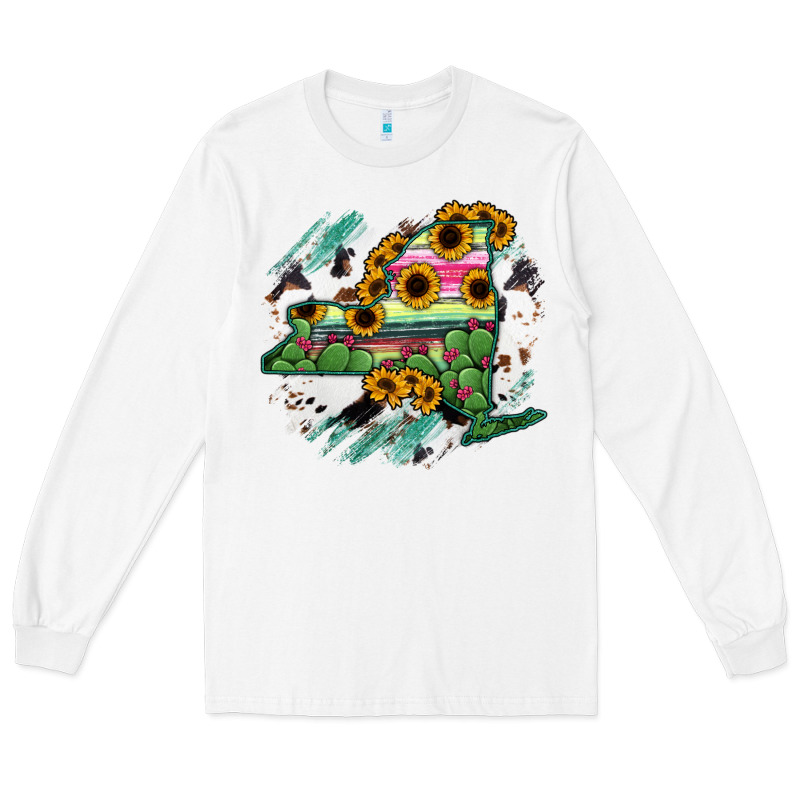 New York State Map Long Sleeve Tee by RanaPortraitStore | Teevron