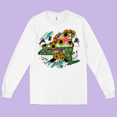 New York State Map Long Sleeve Tee Designed By Ranaportraitstore