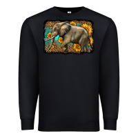 Black western sunflowers elephant Premium Sweatshirt - LillyAllenDesigns