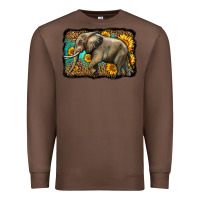 Chestnut western sunflowers elephant Premium Sweatshirt - LillyAllenDesigns
