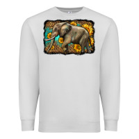 Dove Grey western sunflowers elephant Premium Sweatshirt - LillyAllenDesigns