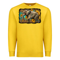 Lemon western sunflowers elephant Premium Sweatshirt - LillyAllenDesigns