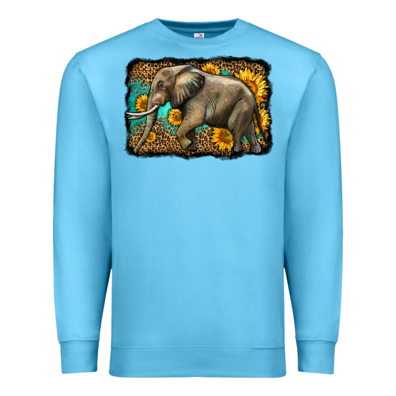 Western Sunflowers Elephant Premium Sweatshirt by LillyAllenDesigns | Teevron
