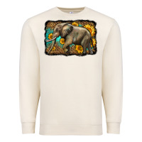 Sandshell western sunflowers elephant Premium Sweatshirt - LillyAllenDesigns